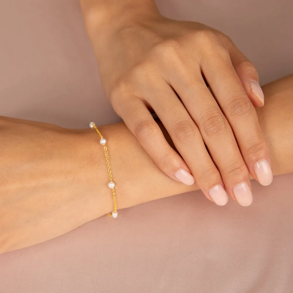 Pearl Embedded Chain Bracelet sold by Adina Eden's product image thumbnail 2