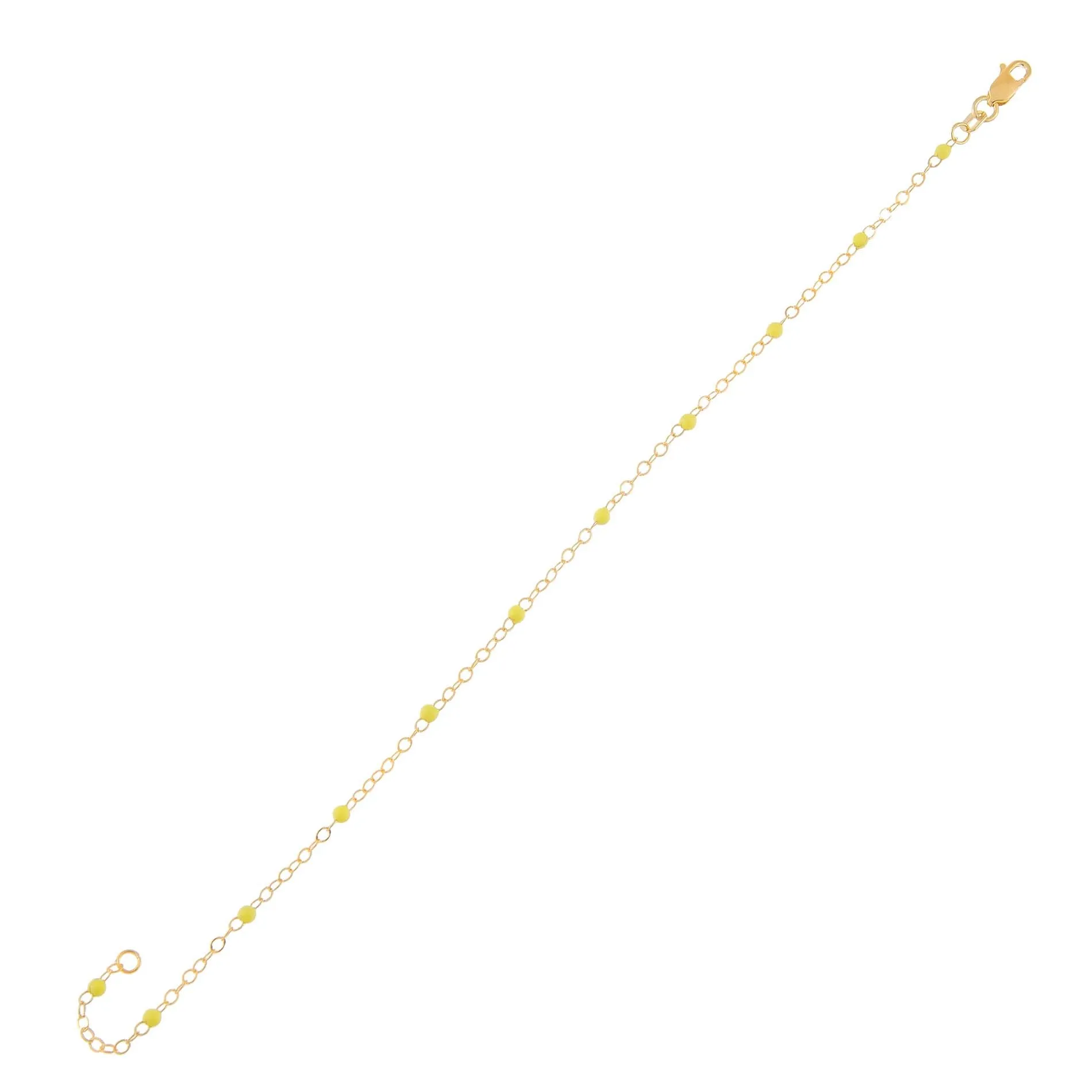 Beaded Enamel Chain Bracelet 14K sold by Adina Eden's