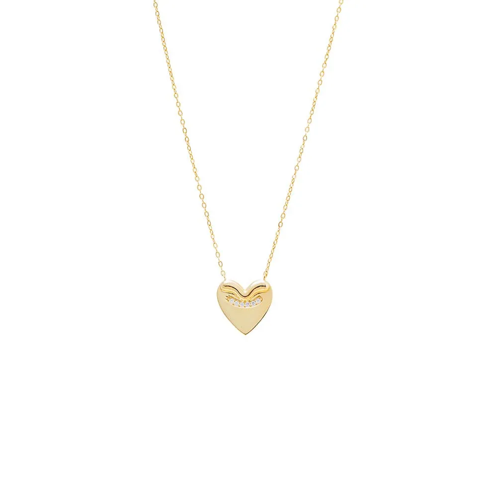 Pave Accented Heart Pendant Necklace sold by Adina Eden's