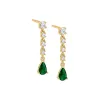 Colored CZ Teardrop Drop Stud Earring sold by Adina Eden's