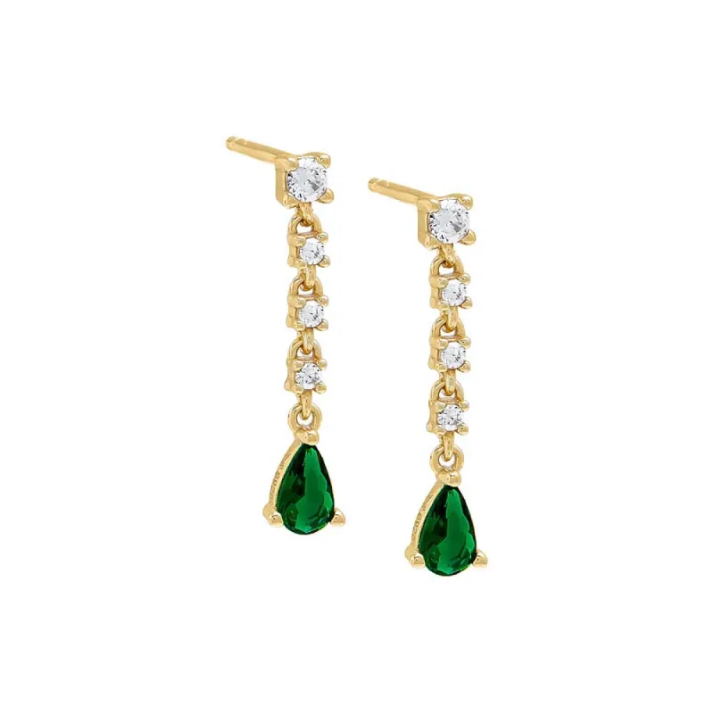 Colored CZ Teardrop Drop Stud Earring sold by Adina Eden's