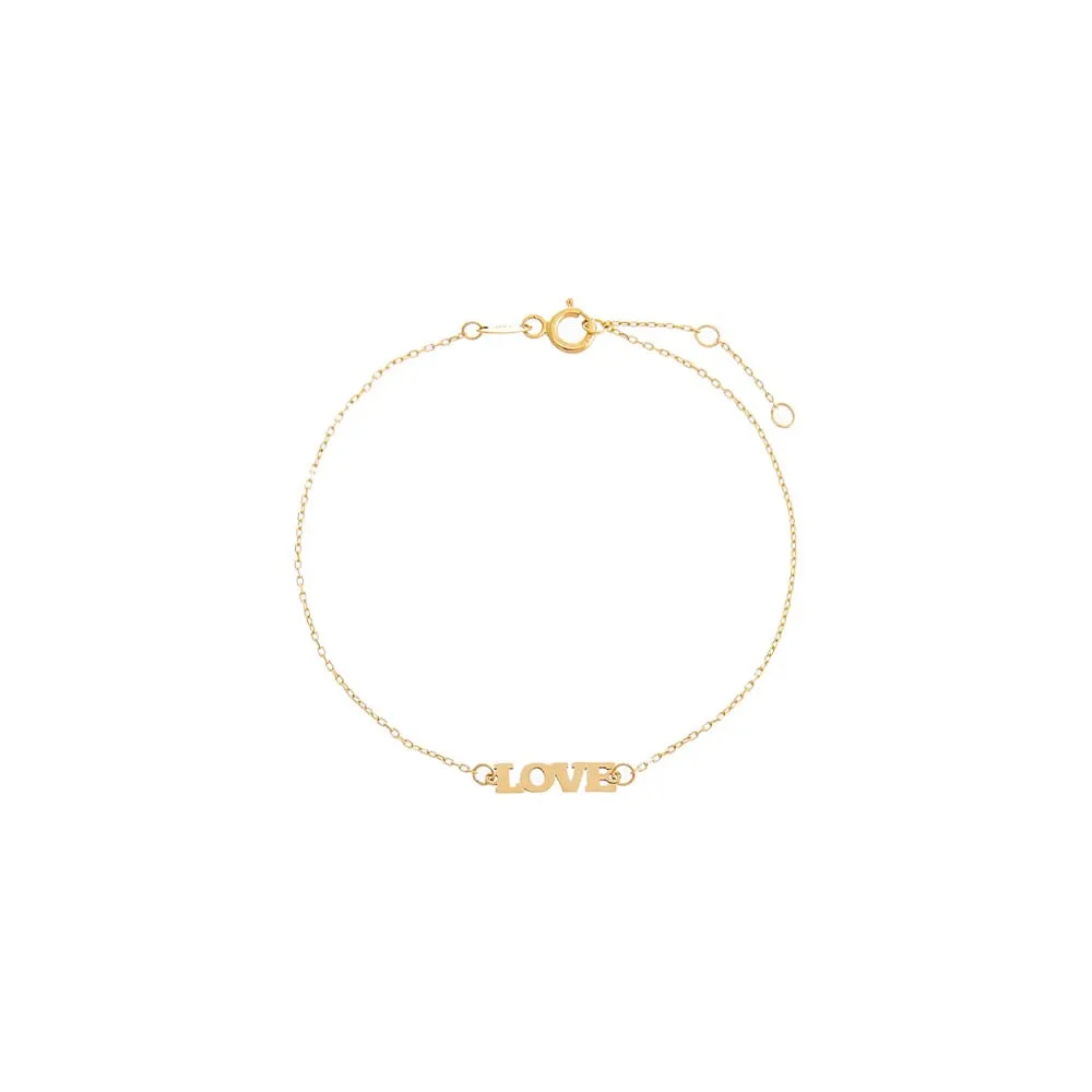 Solid Love Nameplate Bracelet 14K sold by Adina Eden's