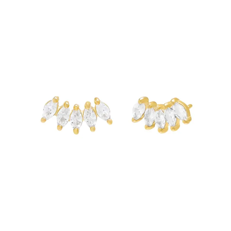 Multi Marquise Curved Stud Earring sold by Adina Eden's