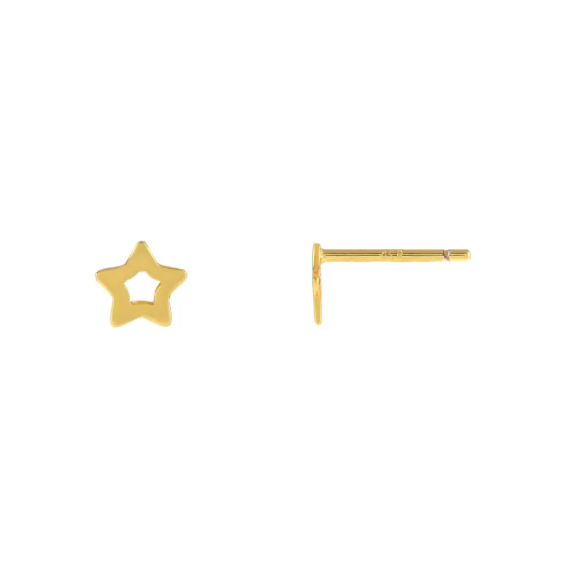 Tiny Open Star Stud Earring sold by Adina Eden's
