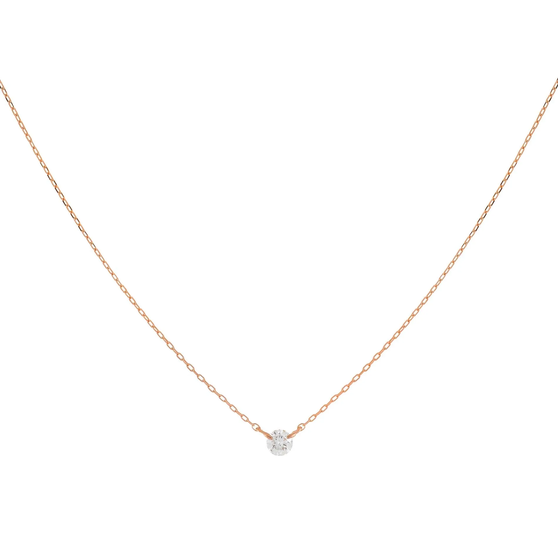 Tiny Diamond Solitaire Necklace 14K sold by Adina Eden's product image thumbnail 3