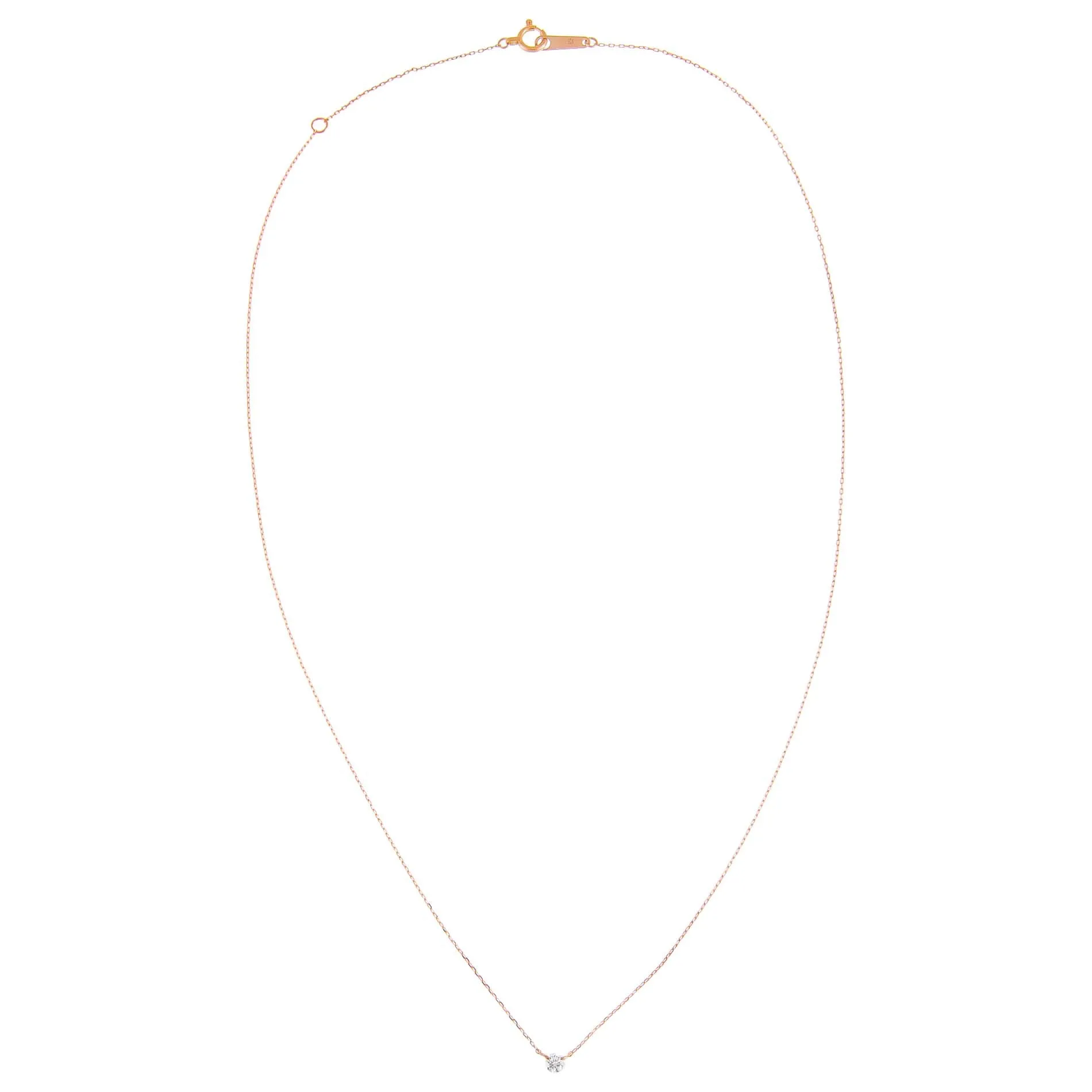 Tiny Diamond Solitaire Necklace 14K sold by Adina Eden's product image thumbnail 4