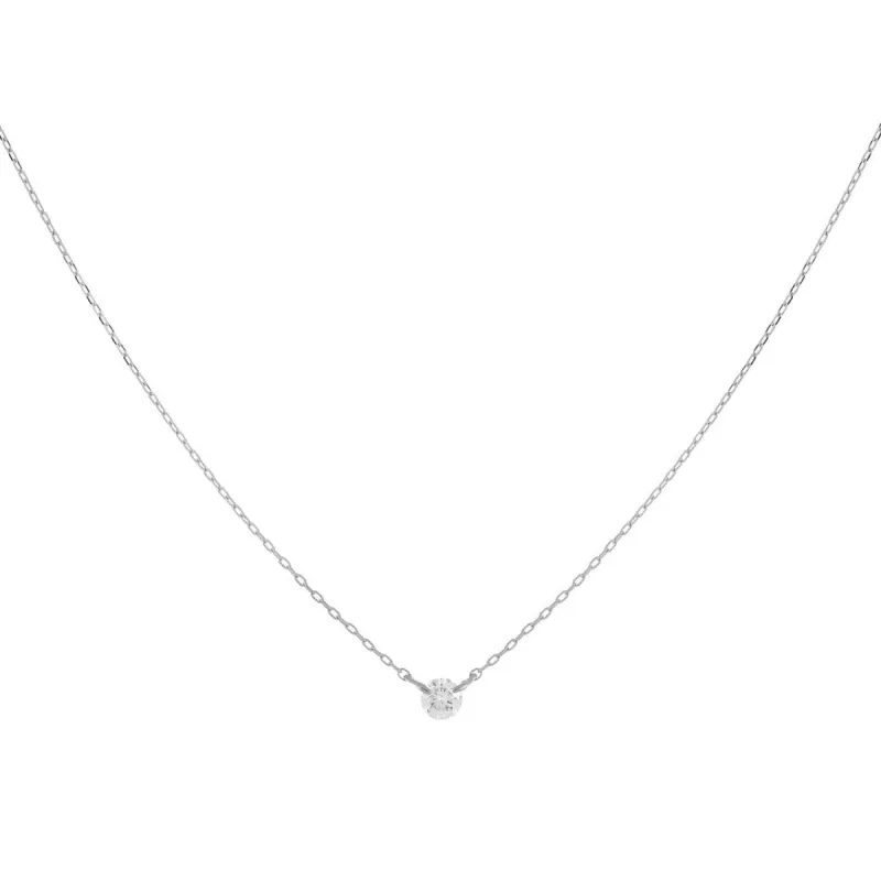 Tiny Diamond Solitaire Necklace 14K sold by Adina Eden's
