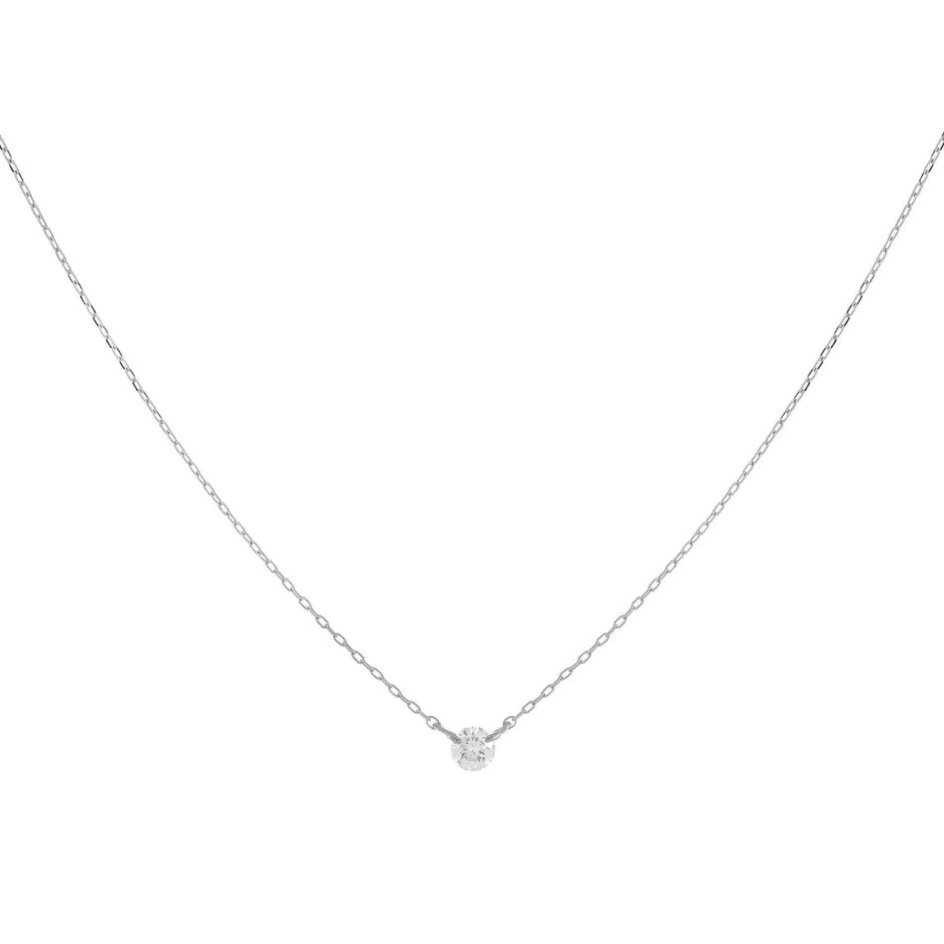 Tiny Diamond Solitaire Necklace 14K sold by Adina Eden's