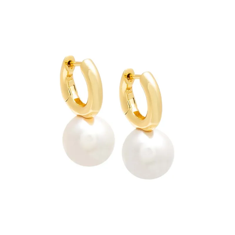 Pearl Dangle Huggie Earring sold by Adina Eden's