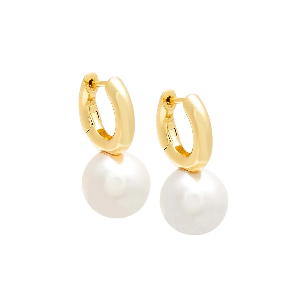 Pearl Dangle Huggie Earring sold by Adina Eden's