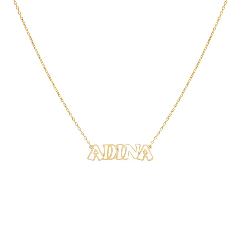 Graffiti Cut-Out Nameplate Necklace sold by Adina Eden's