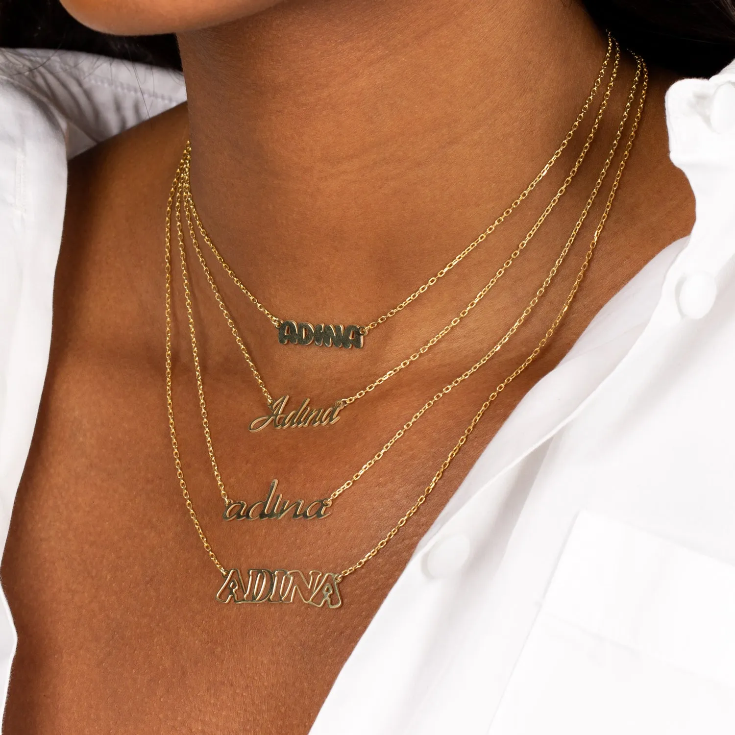Graffiti Cut-Out Nameplate Necklace sold by Adina Eden's product image thumbnail 5