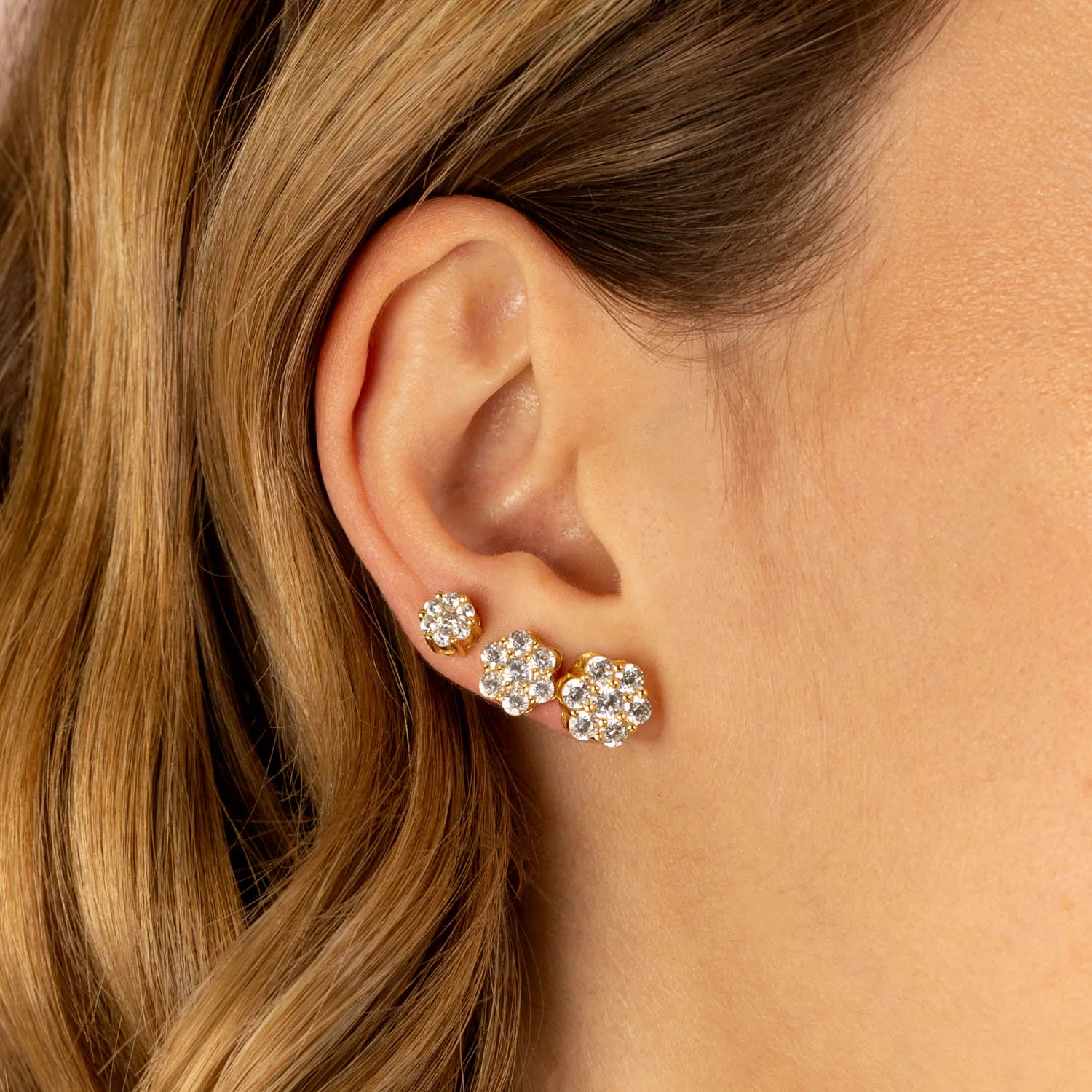 Crystal Flower Stud Earring sold by Adina Eden's product image thumbnail 2