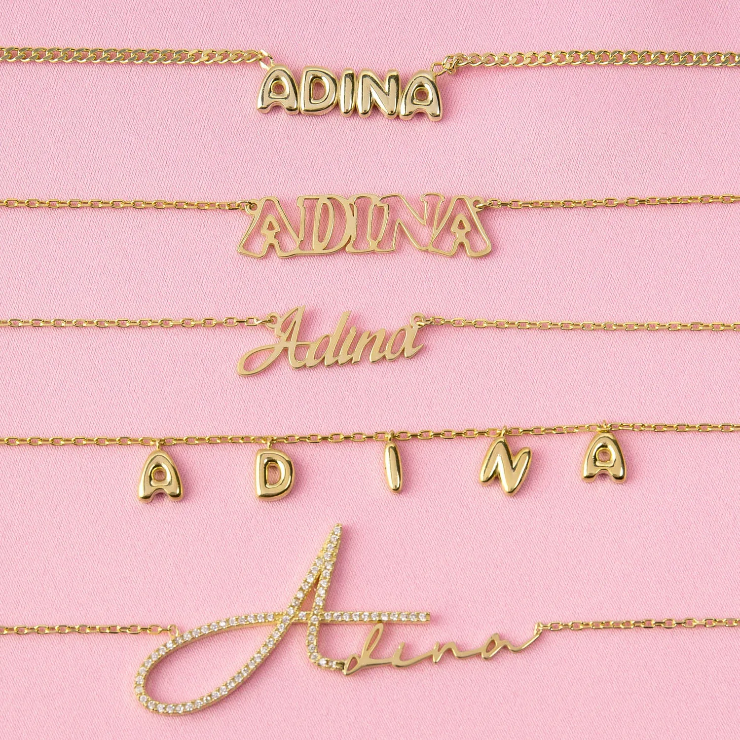Graffiti Cut-Out Nameplate Necklace sold by Adina Eden's product image thumbnail 4