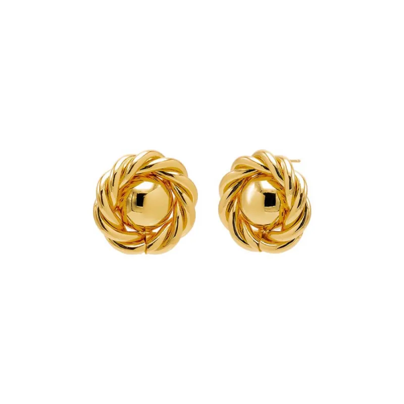 Solid Twisted Ball On The Ear Stud Earring sold by Adina Eden's