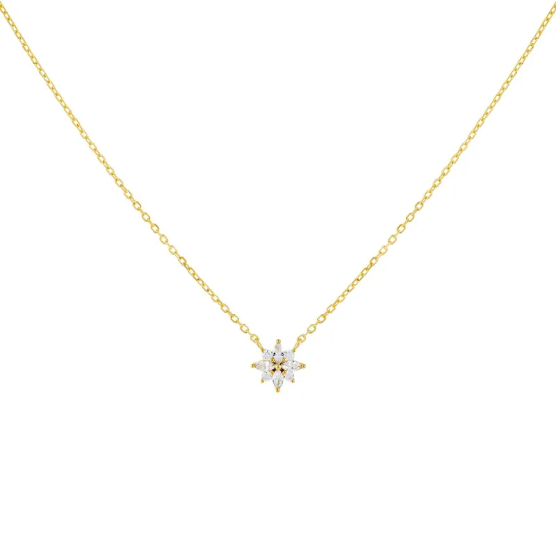 CZ Crystal Flower Necklace sold by Adina Eden's