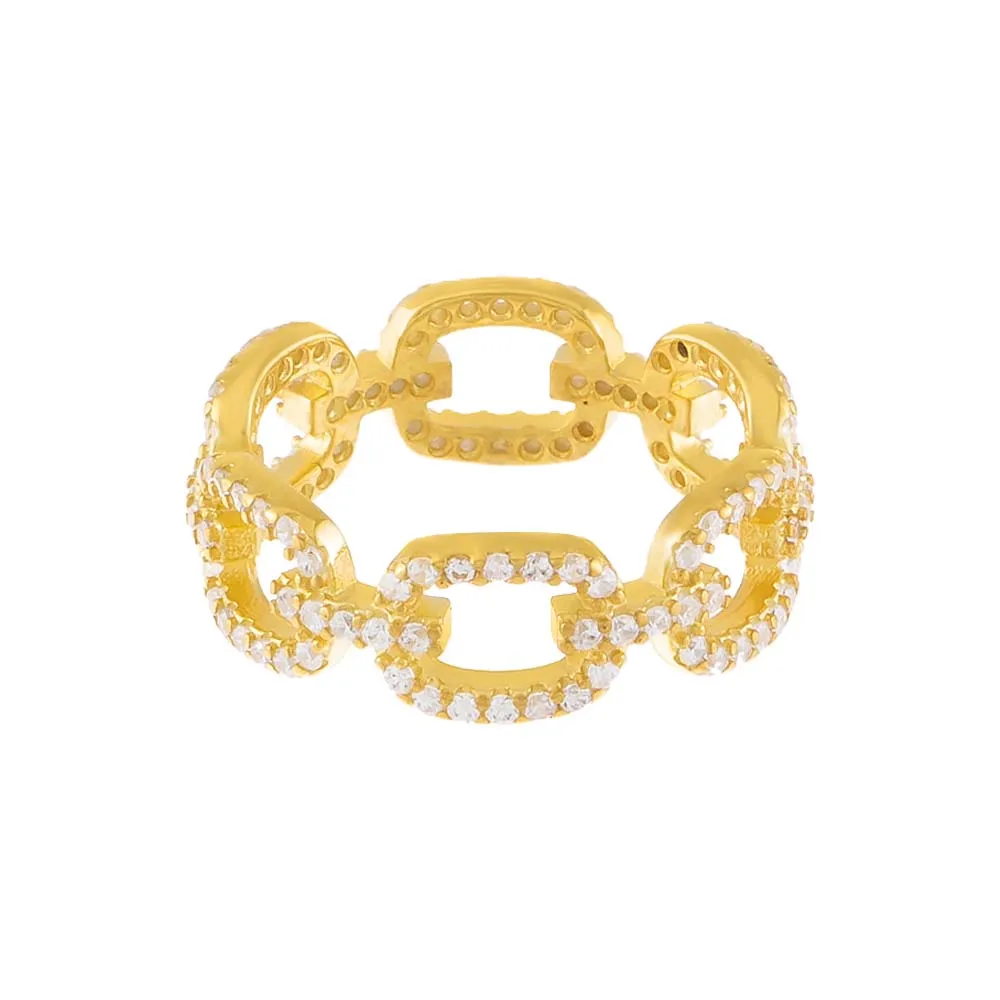 Pavé Square Link Ring sold by Adina Eden's product image thumbnail 4