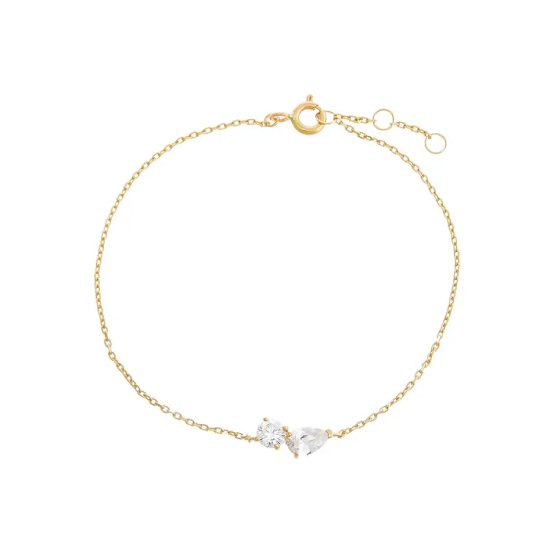 CZ Multi Shape Bracelet 14K sold by Adina Eden's