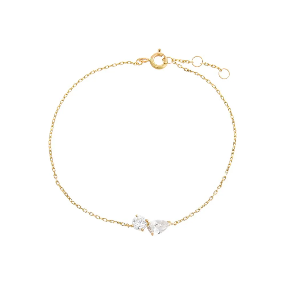 CZ Multi Shape Bracelet 14K sold by Adina Eden's