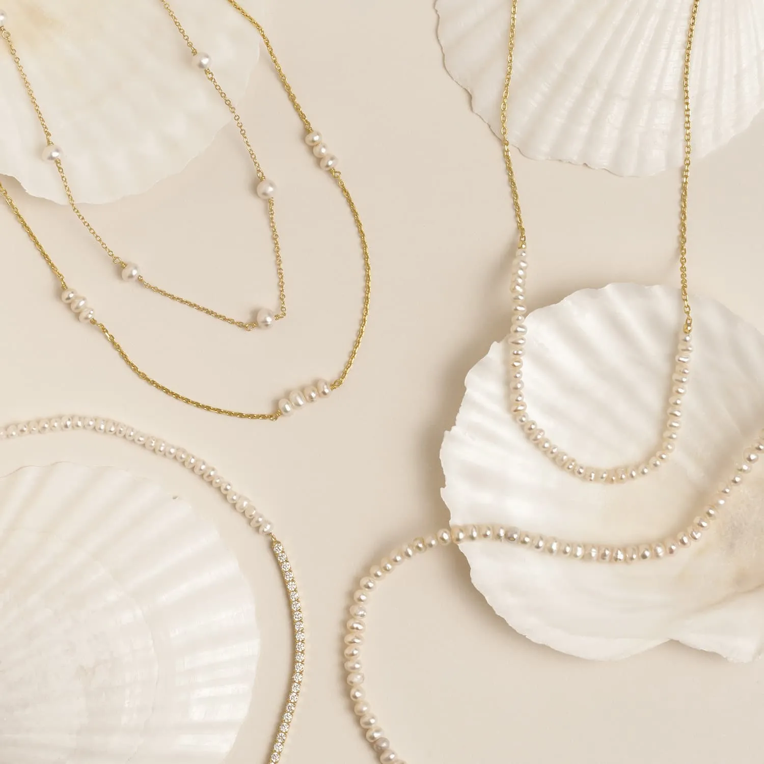 Pearl X Tennis Necklace sold by Adina Eden's product image thumbnail 5