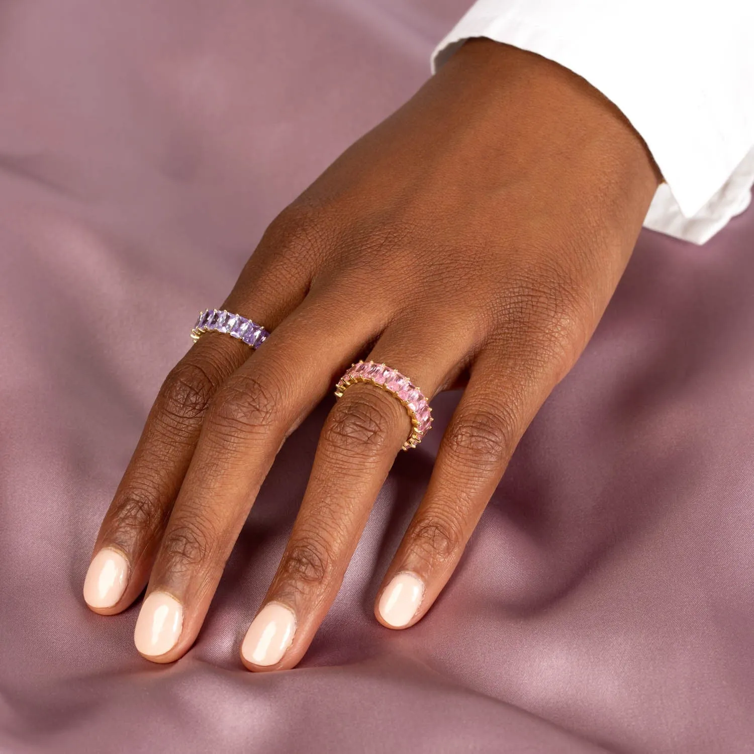 Sapphire Pink Eternity Band sold by Adina Eden's product image thumbnail 2