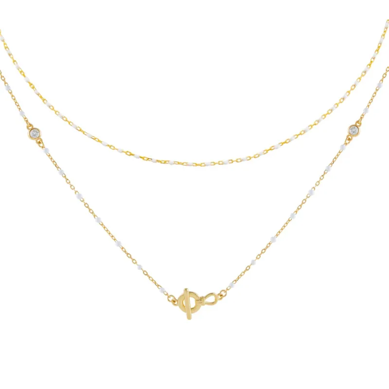 White Enamel Necklace Combo Set sold by Adina Eden's