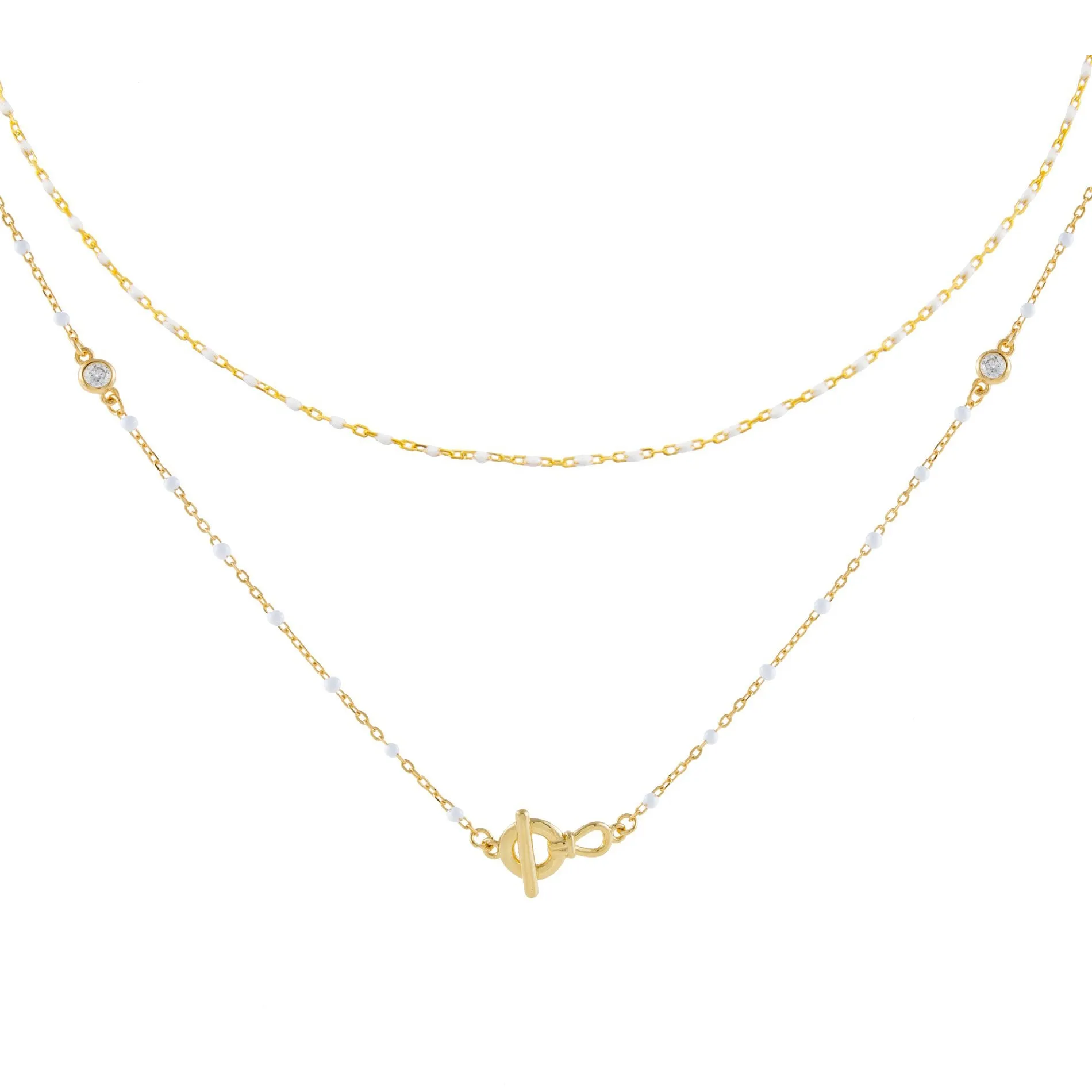 White Enamel Necklace Combo Set sold by Adina Eden's