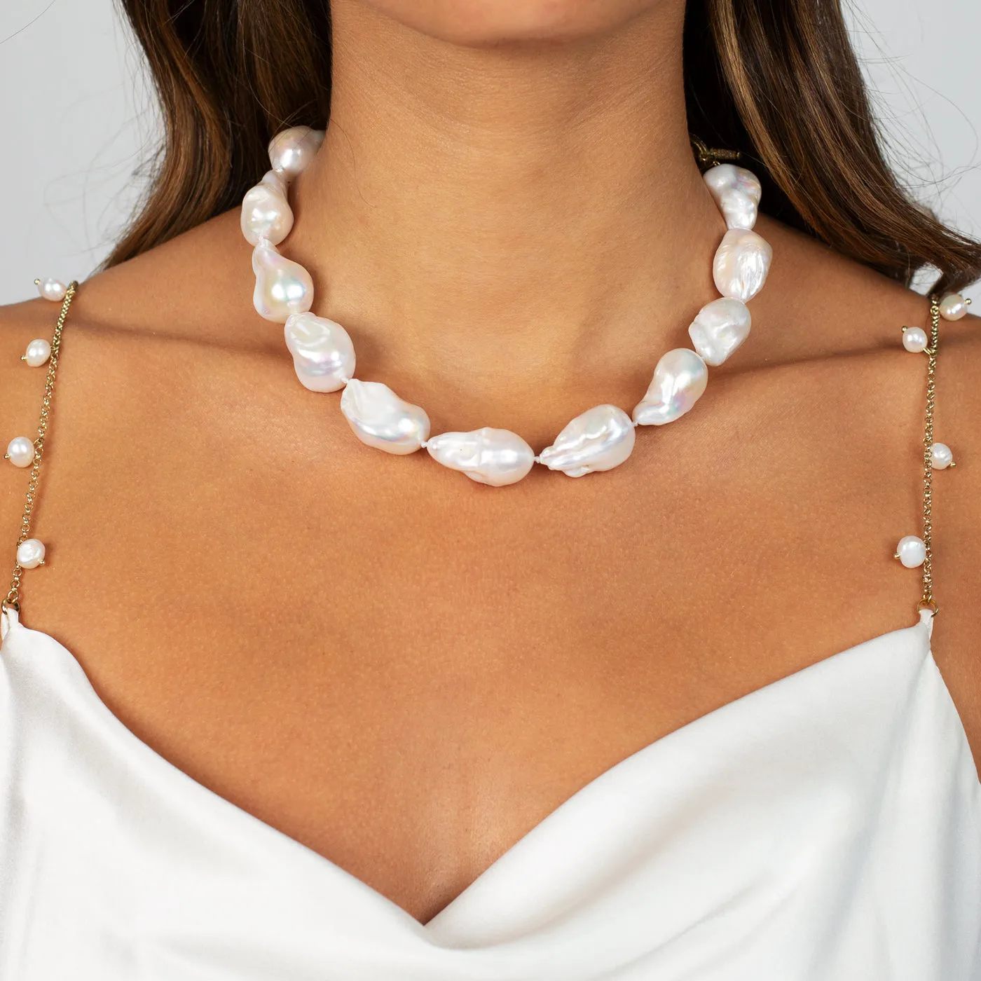 Large Pearl Toggle Necklace sold by Adina Eden's product image thumbnail 2