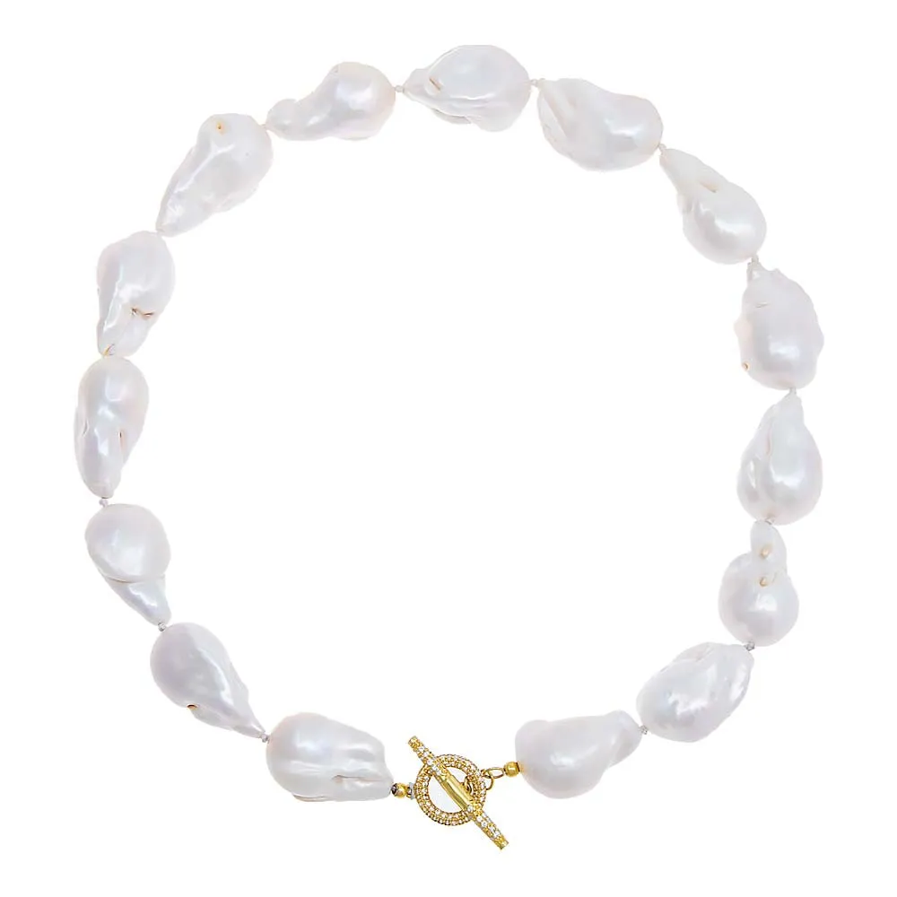 Large Pearl Toggle Necklace sold by Adina Eden's