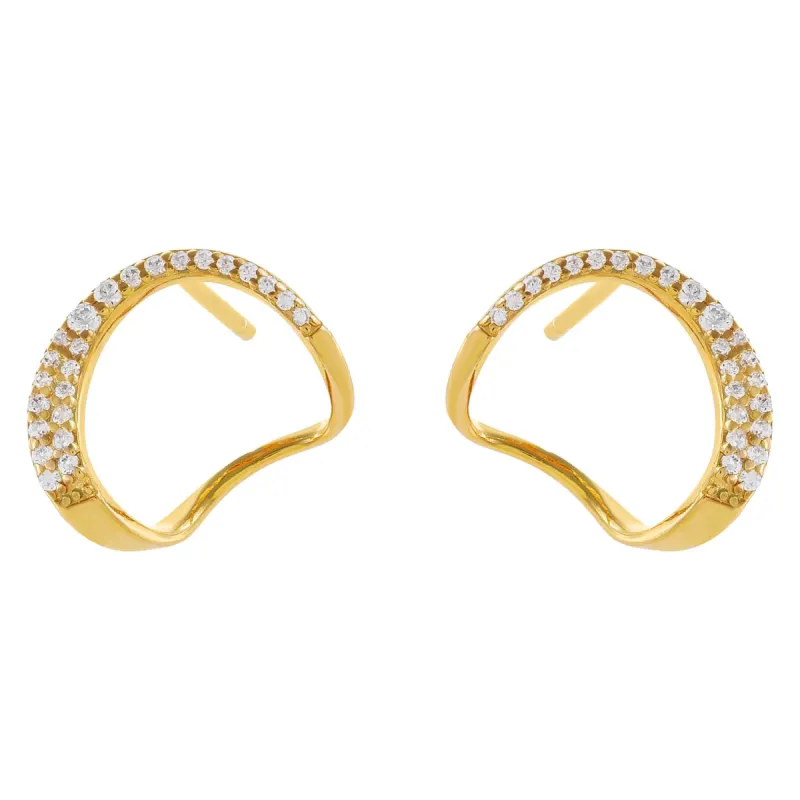 Pavé Open Circle Stud Earring sold by Adina Eden's