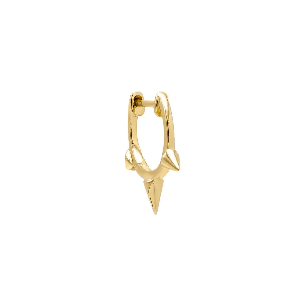 Solid Triple Spike Huggie Earring 14K sold by Adina Eden's product image thumbnail 3