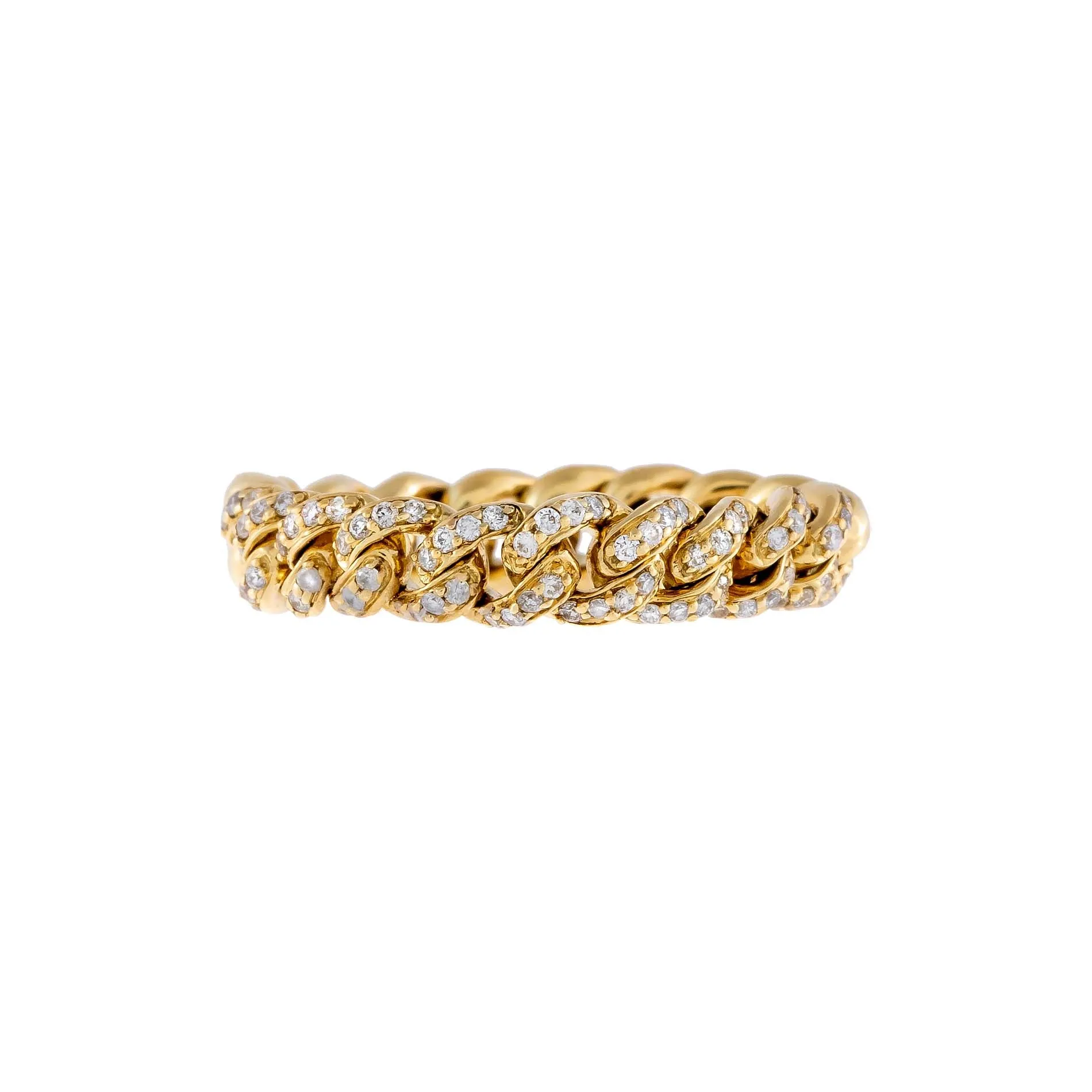 Diamond Chunky Cuban Chain Ring 14K sold by Adina Eden's product image thumbnail 3