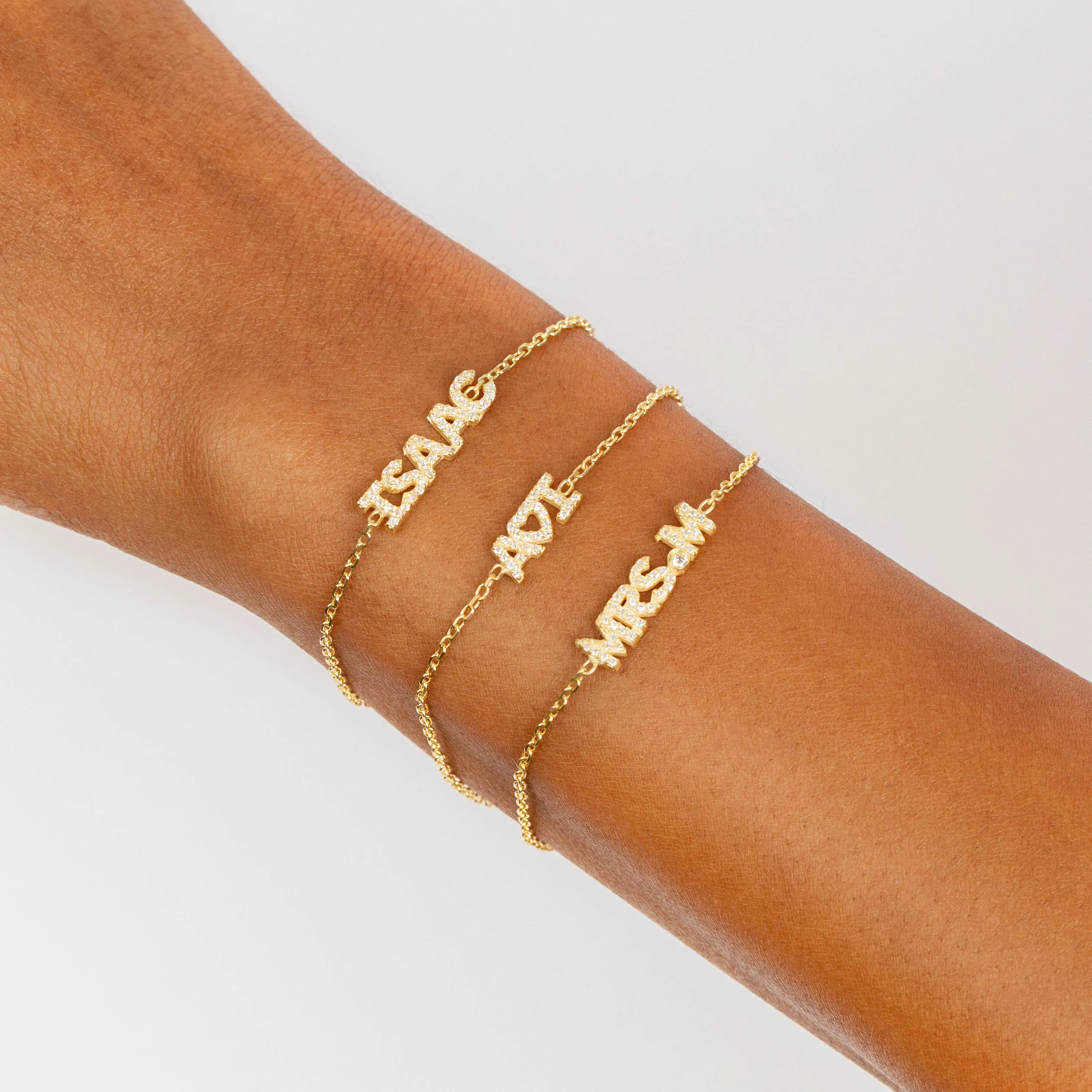 Pavé Mrs. Nameplate Bracelet sold by Adina Eden's product image thumbnail 2