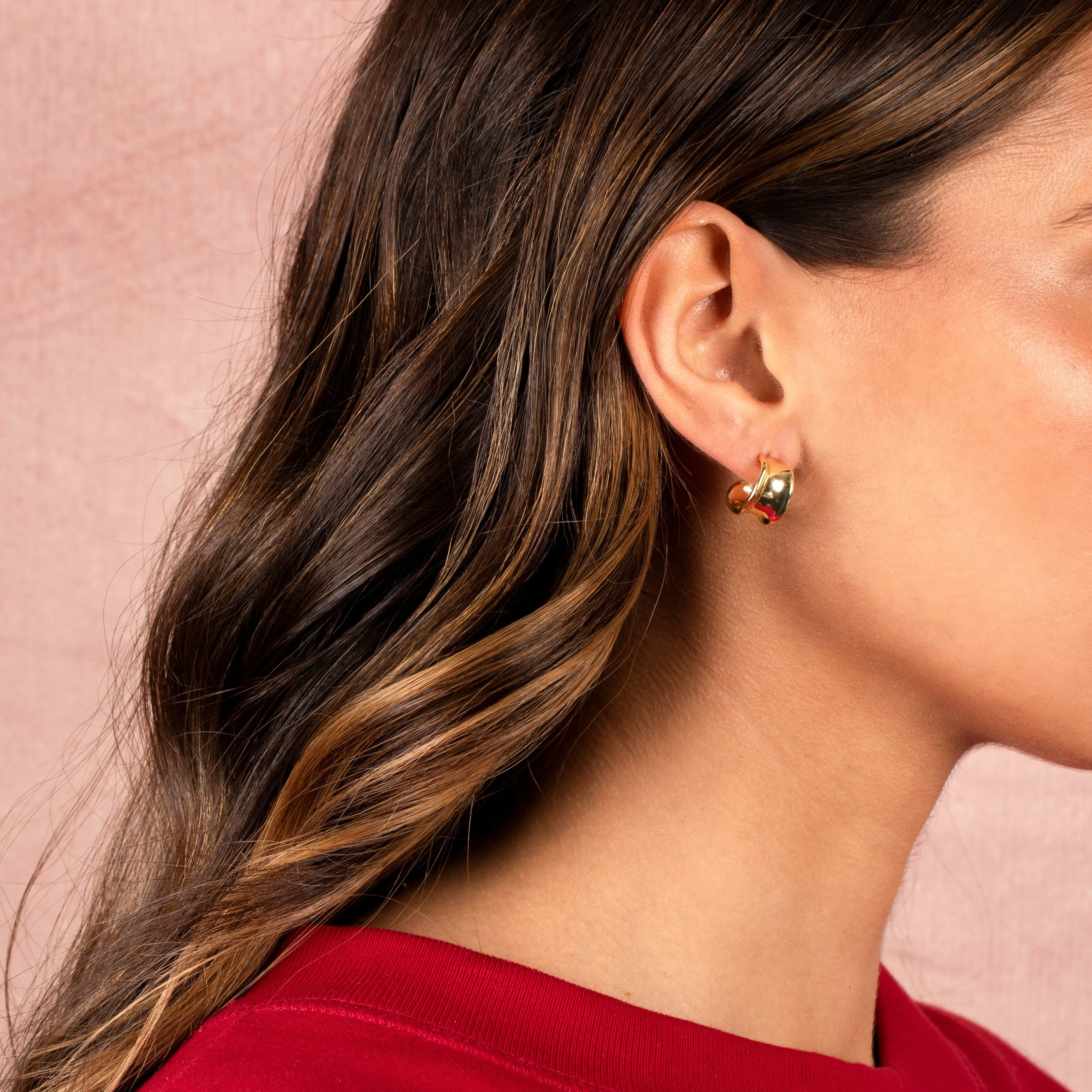 Super Wide Curved Hoop Earring sold by Adina Eden's product image thumbnail 2