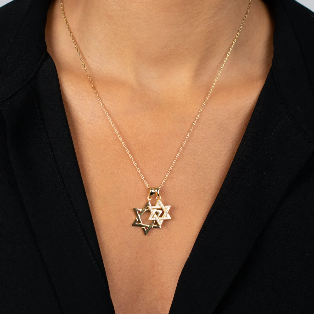 Pavé Star Of David Necklace Charm sold by Adina Eden's product image thumbnail 2