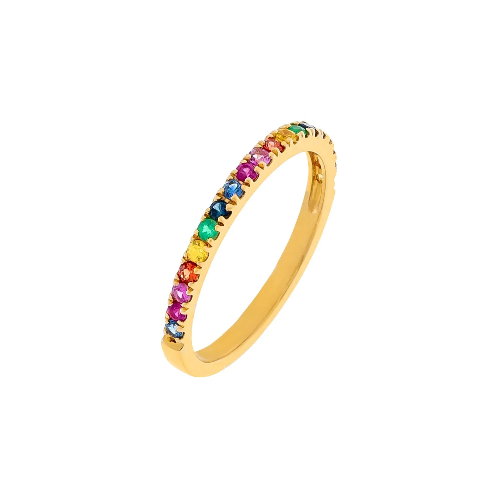 Diamond Thin Multi Color Band 14K sold by Adina Eden's