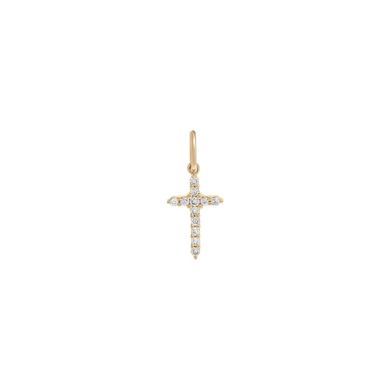 Diamond Pavé Cross Necklace Charm 14K sold by Adina Eden's