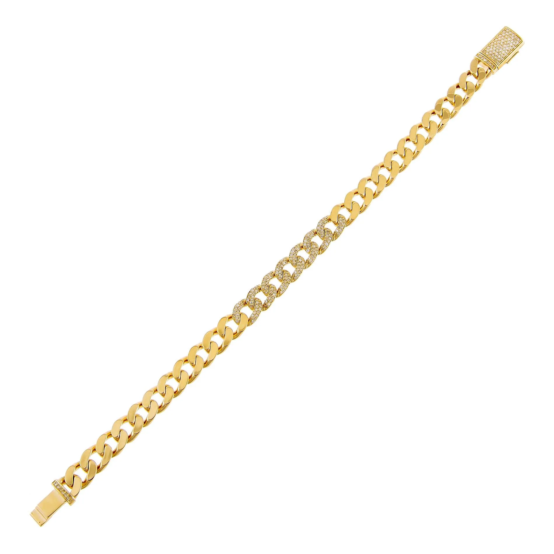 Diamond Cuban Chain Link Bracelet 14K sold by Adina Eden's product image thumbnail 2