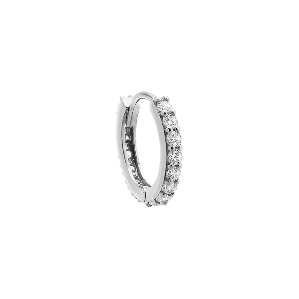 Pavé Double Sided Huggie Earring 14K sold by Adina Eden's product image thumbnail 5