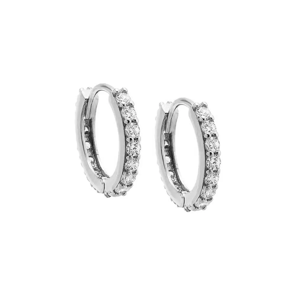 Pavé Double Sided Huggie Earring 14K sold by Adina Eden's product image thumbnail 3