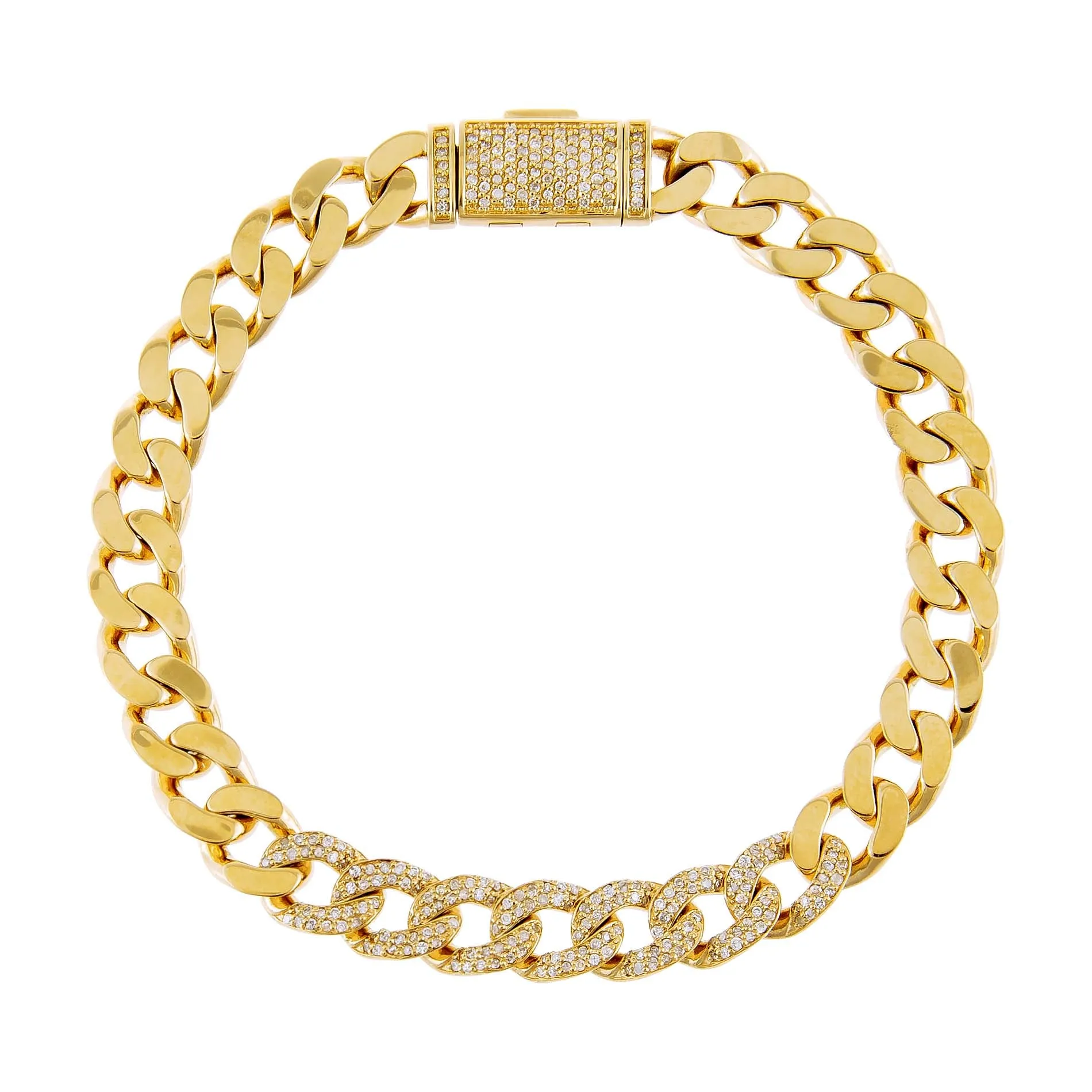 Diamond Cuban Chain Link Bracelet 14K sold by Adina Eden's product image thumbnail 3