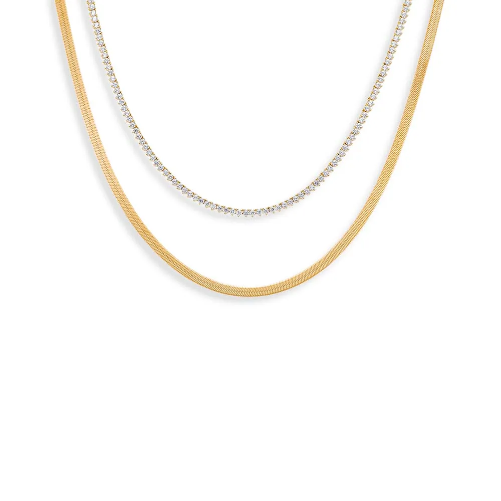 Tennis & Chain Necklace Combo Set sold by Adina Eden's