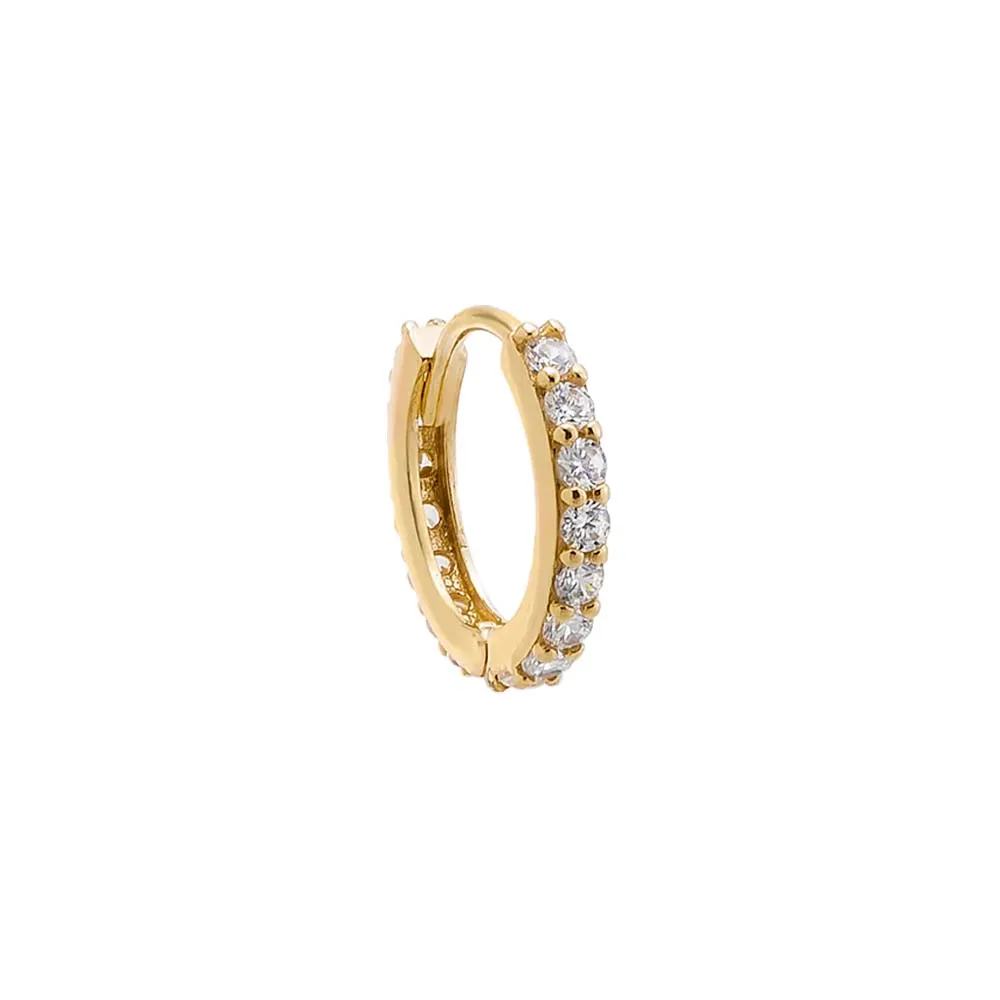 Pavé Double Sided Huggie Earring 14K sold by Adina Eden's product image thumbnail 4