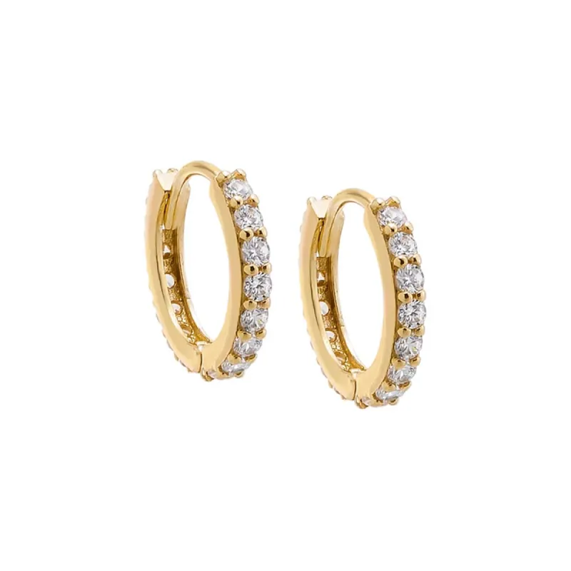 Pavé Double Sided Huggie Earring 14K sold by Adina Eden's