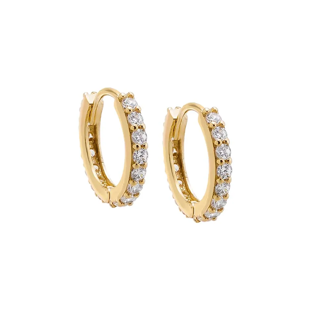 Pavé Double Sided Huggie Earring 14K sold by Adina Eden's