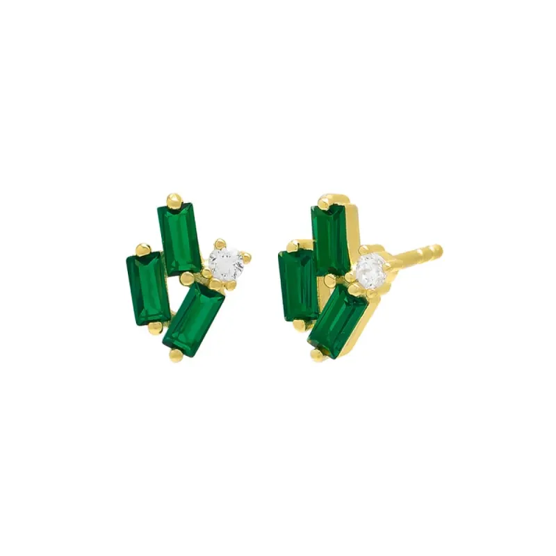 Scattered Baguette Stud Earring sold by Adina Eden's