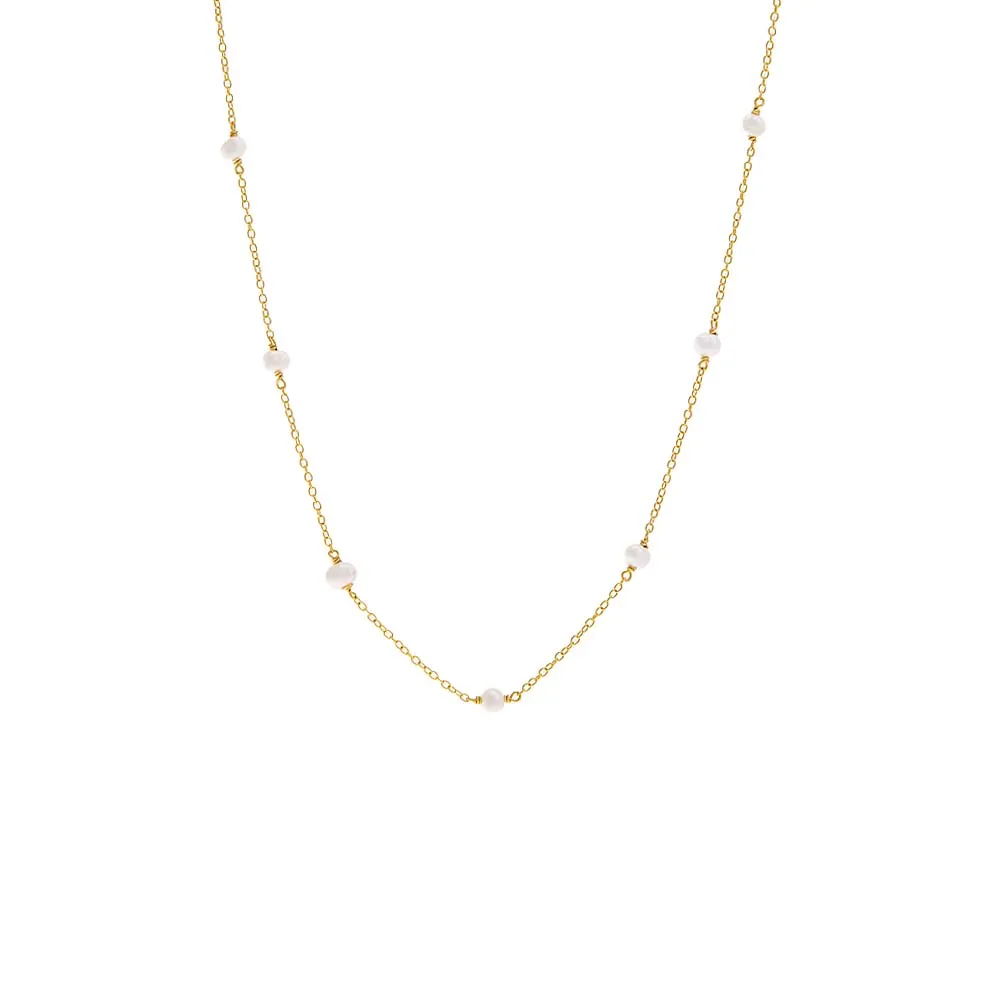 Pearl Embedded Chain Necklace sold by Adina Eden's