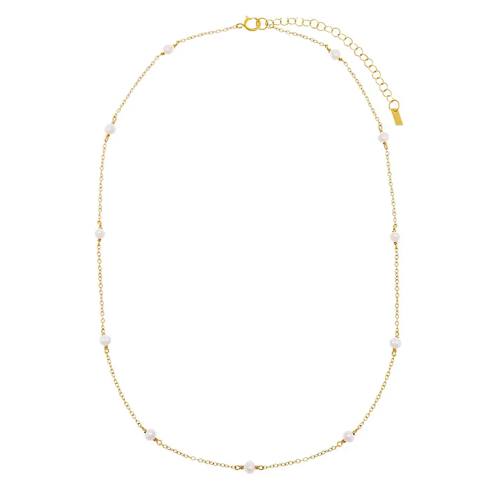 Pearl Embedded Chain Necklace sold by Adina Eden's product image thumbnail 3