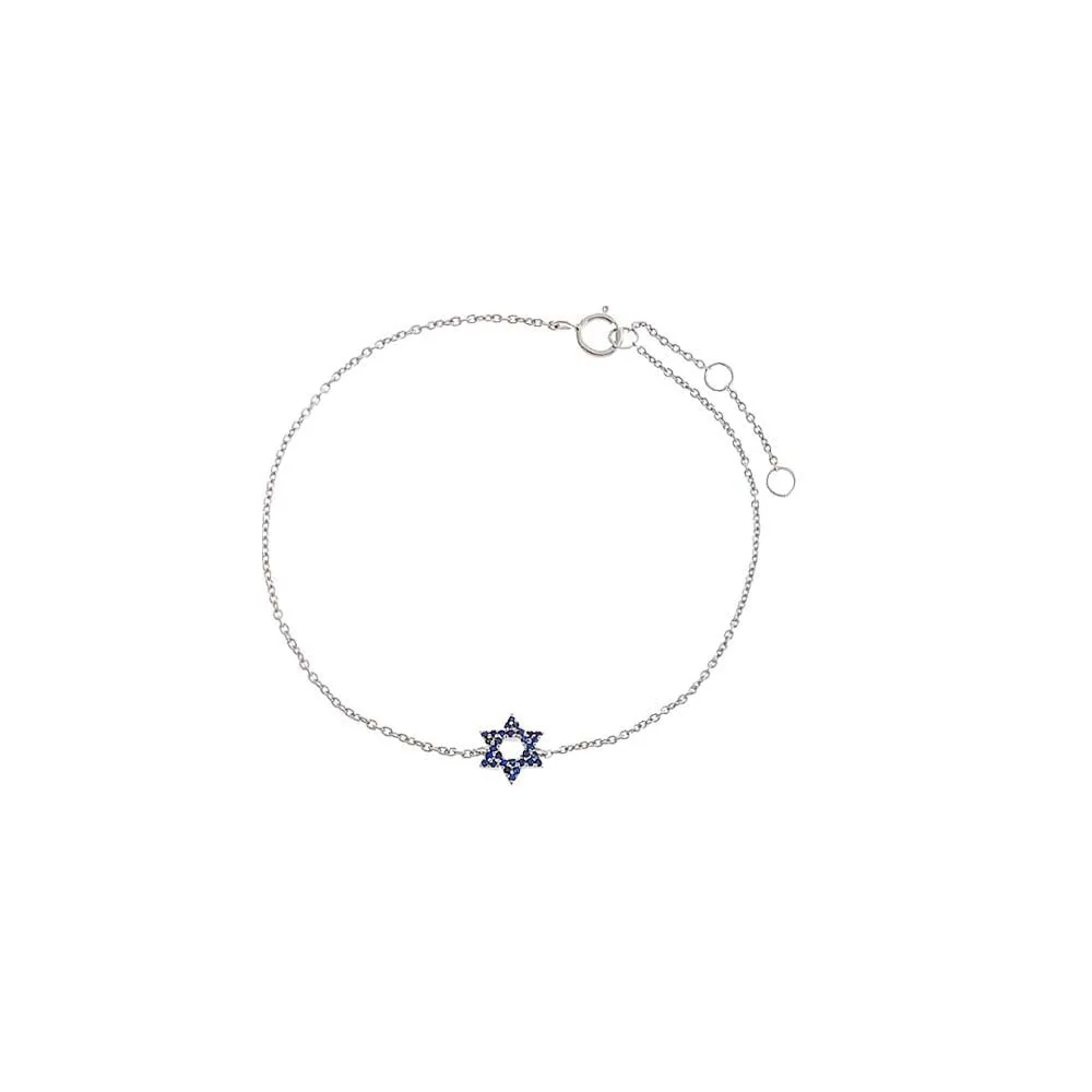 Sapphire Blue Star Of David Bracelet 14K sold by Adina Eden's product image thumbnail 3