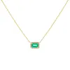 Emerald X Diamond Necklace 14K sold by Adina Eden's